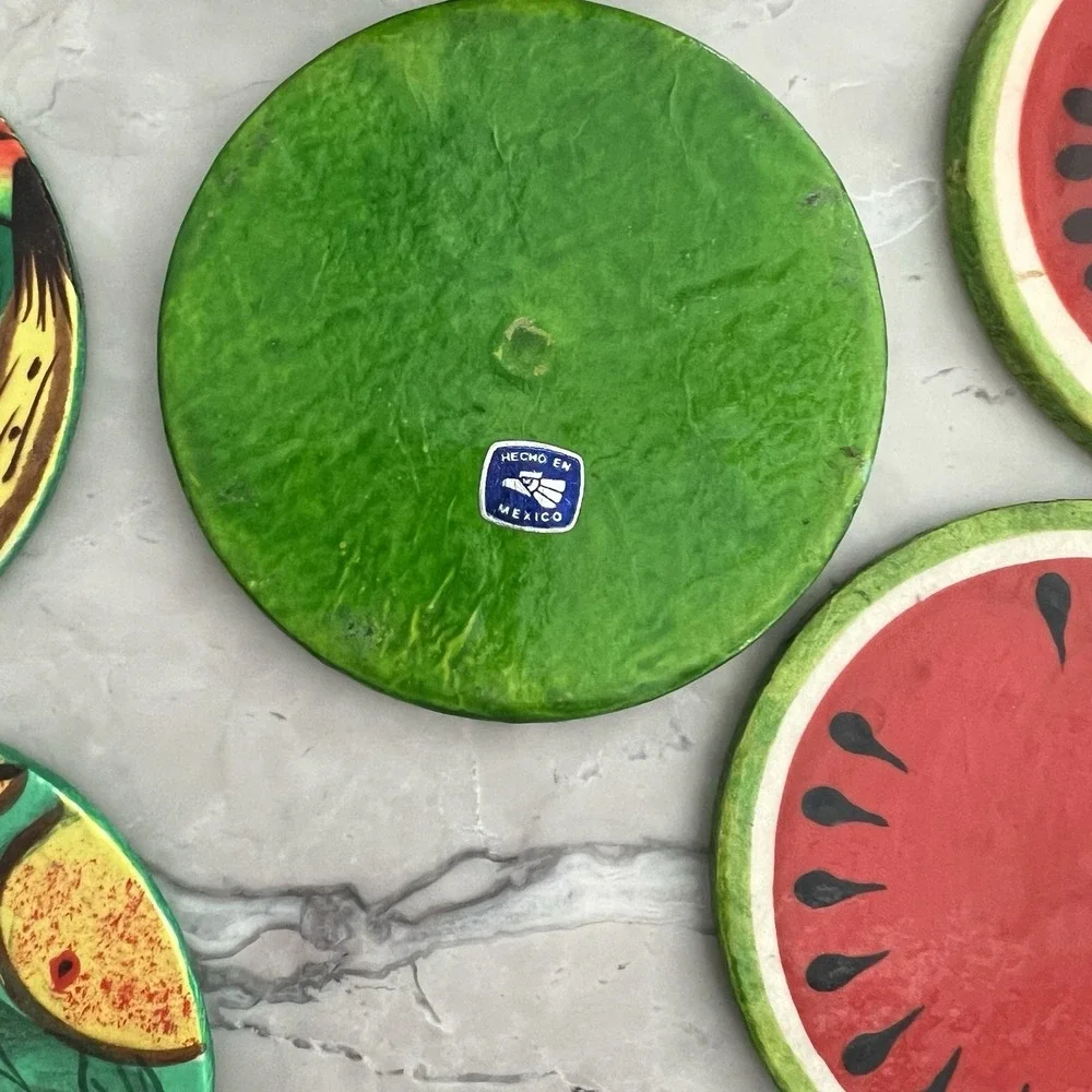 Watermelon & Fruit Coasters Made In Mexico Set Of 6